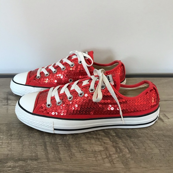 red sequin converse